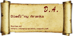 Dimény Aranka névjegykártya