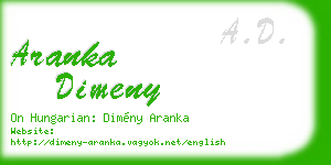 aranka dimeny business card