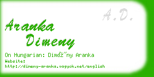 aranka dimeny business card